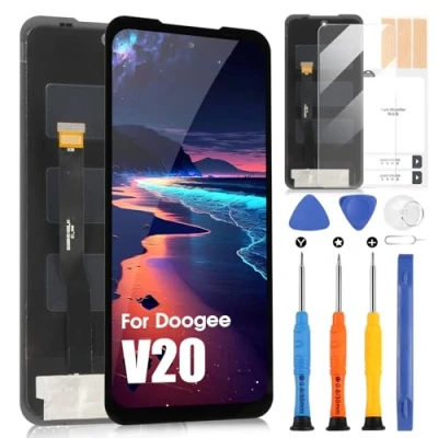 Immagine di LCD Schermo per Doogee V20 Display Sostituzione dello Touch Screen Digitizer Full Assembly con Kit di Attrezzi Riparazione (Nero)