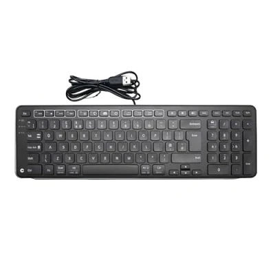 Immagine di Contour Balance Keyboard Nero Tastiera USB cablata Layout US Super sottile Ergonomico numerica + tasti multimediali Casa e ufficio Per Windows Mac