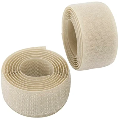 Immagine di Aerzetix C65966 Nastro/rotolo di scratch 30mm 1 metro auto aggrappante organizer/fermacavo striscia aggancio sacchetto indumento cinghia colore: beige chiaro in poliammide e poliestere