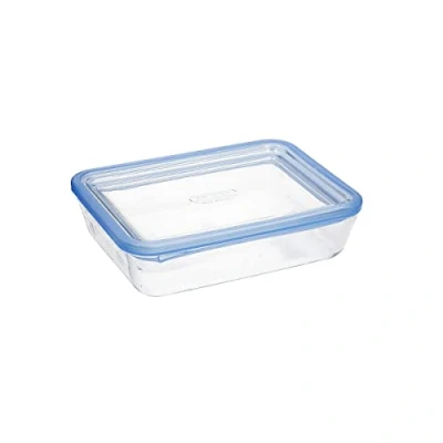 Immagine di Pyrex 5424005, Pure Glass Contenitore rettangolare ermetico con coperchio, 22 x 17 8 cm, 1,5 l, trasparente