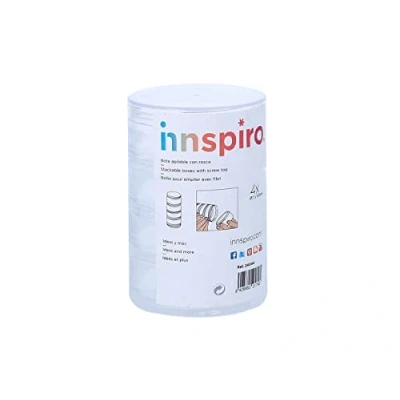 Immagine di INNSPIRO Set 4 barattoli in plastica con filettatura impilabili diam. 7x10,8 cm
