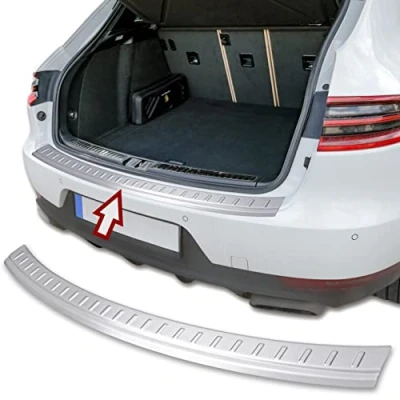 Immagine di Recambo Protezione paraurti in acciaio inox opaco per Porsche Macan, dal 2014, con smussatura