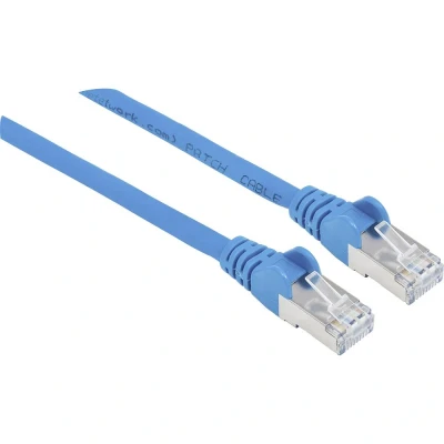 Immagine di Intellinet 350785 RJ45 cavo di rete, patch CAT 6A S/FTP 7.50 m Blu Schermatura a fogli, intrecciata, Privo alogeni 1 pz.