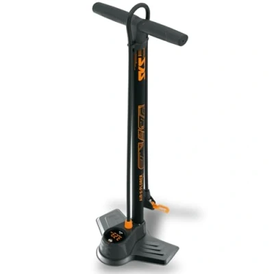 Immagine di SKS GERMANY AIR X PLORER DIGI 10.0 pompa ad aria, per bici (con manometro digitale a LED, testa della valvola MULTI VALVE, impugnatura soft touch e lungo tubo alta pressione), nero