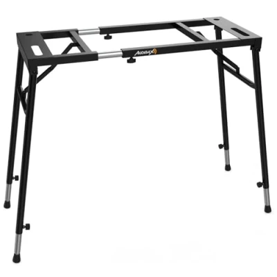 Immagine di Audibax Onyx Pro 1 Supporto Regolabile per Tastiere e Mixer Carico Massimo di 50 kg Superficie Piana in Larghezza Altezza Protezioni Pavimenti Gomma
