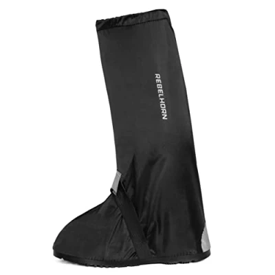 Immagine di REBELHORN Thunder Copertura Antipioggia Impermeabile per Stivali da Moto Suola Antiscivolo Fasce Elastiche Elementi Riflettenti