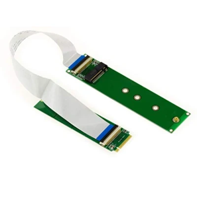 Immagine di KALEA INFORMATIQUE Estensione riser per porta M.2 NGFF, supporto SSD M2 PCIe M Key AHCI o NVMe con cavo a nastro flessibile da 20 cm