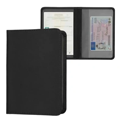 Immagine di kwmobile Custodia in pelle PU per Libretto Circolazione Auto Cover Portalibretto con Scomparti Tessere Patente Foderina Porta Documenti nero