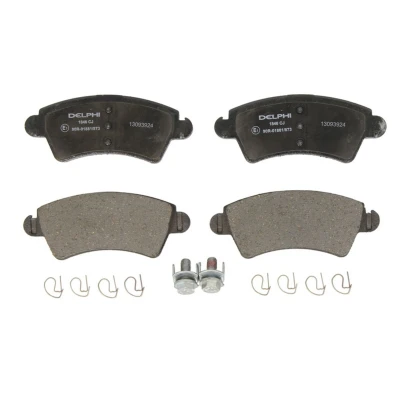 Immagine di DELPHI LP1846 Kit pastiglie freno Non predisposto per contatto segnalazione usura con lamierino anticigolío accessori PEUGEOT: 206 Hatchback