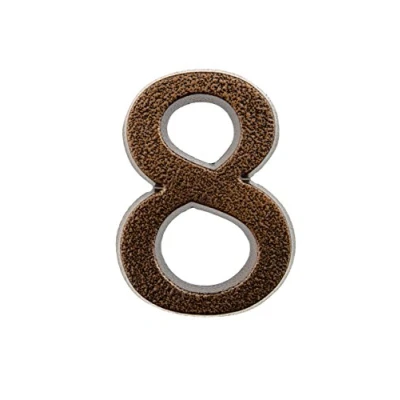 Immagine di HUBER numero civico 8 in alluminio 10 cm I numeri civici per casa &amp; porta targhette con nobile design rame antico 3D, verniciato a polvere