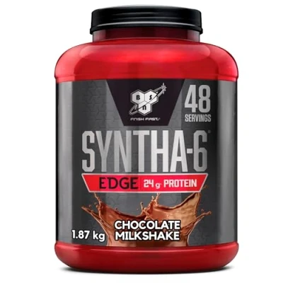 Immagine di BSN Nutrition Syntha 6 Edge, Proteine in Polvere Whey Isolate con BCAA, Basso Contenuto di Carboidrati e Zuccheri, Integratore Crescita Muscolare, Gusto Milkshake al Cioccolato, 48 Porzioni, 1.87 kg