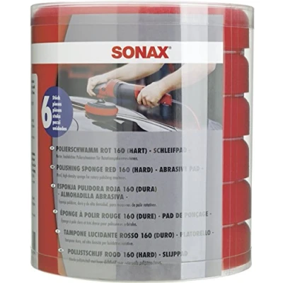 Immagine di SONAX Schiuma Pad Dura 160 mm (6 Pezzi) di Spugna a pori Fini per la lucidatura Macchina Vernici graffiate e stagionate Art. 04939000