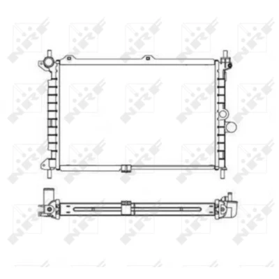 Immagine di NRF 55308 Radiatore motore Alluminio 530 346 42 con parti annesse Alette di raffreddamento saldate OPEL: Astra F Caravan, Sedan
