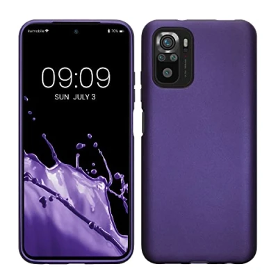 Immagine di kwmobile Custodia Compatibile con Xiaomi Redmi Note 10 / 10S Cover Back Case Morbida Protezione in Silicone TPU Effetto metallizzato lilla