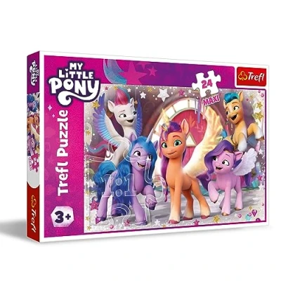 Immagine di Trefl My Little Pony, Felice Giornata 24 Maxi Tessere Grandi, Puzzle Colorato con gli Eroi, Intrattenimento Creativo, Divertimento per Bambini dai 3 anni, Multicolore, 14355