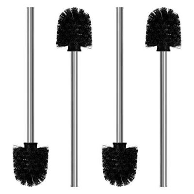 Immagine di Nirox Set di 4 Spazzole per la toilette Spazzolone wc con diametro 8 cm Scopino bagno manico in acciaio inox Scopettino dal design elegante e classe