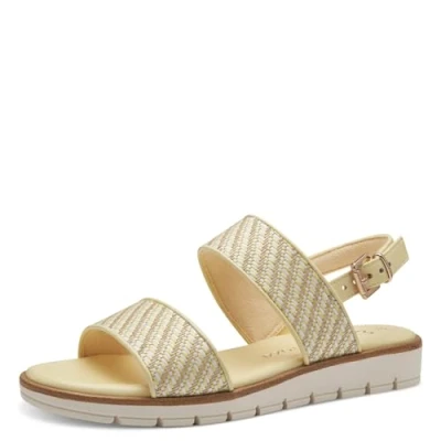 Immagine di MARCO TOZZI Sandali Donna con Tacco a Zeppa Cinturino Regolabile Vegani, Giallo (Lemon Comb), 39 EU