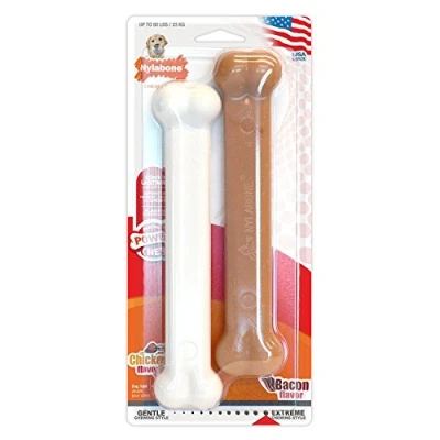 Immagine di Nylabone dura Chew Bacon e pollo cane mastica per Extreme Chewers,large