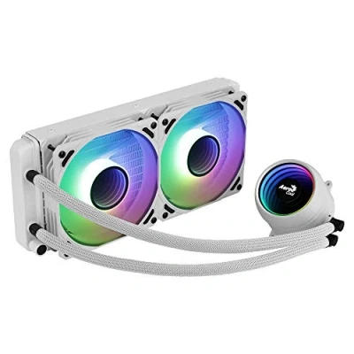 Immagine di Aerocool MIRAGEL240W, Raffreddamento a Liquido per CPU, Ventola 2x12cm ARGB, TDP 400W, Bianco