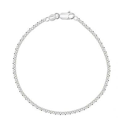 Immagine di Planetys Cavigliera Argento Sterling 925 Rodiato Modello Catenina Rolò Larghezza: 2 mm