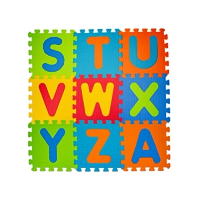 Immagine di Teorema Tappeto Puzzle per Bambini, Componibile (9 Pezzi), in Morbida Gomma Eva Antiscivolo e Pieghevole, con Lettere, Multicolore, 32X32 cm, 72464