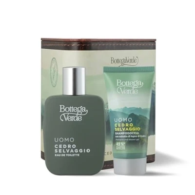 Immagine di Bottega Verde Cedro Selvaggio, Confezione Regalo Uomo con Eau de Toilette 50 ml e Shampoo Doccia ml, in un Elegante Cofanetto, Idea