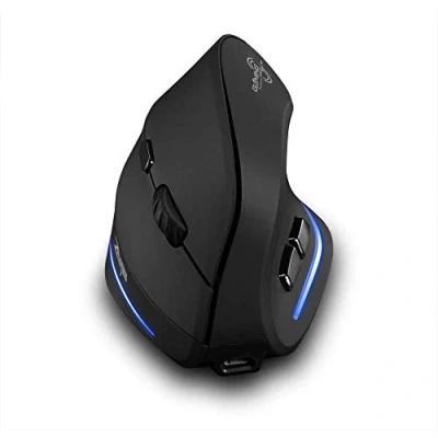 Immagine di zelotes Mouse Wireless,2400DPI,6 Pulsanti,Mouse Verticale Ricaricabile,Mouse Ergonomico Wireless,USB Senza Fili per PC, Mac