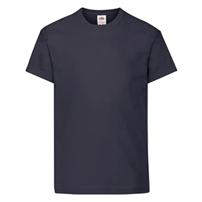Immagine di Fruit of the Loom Original T. Maglietta, Blu (Deep Navy), 14 15 Anni (Taglia Produttore: 164 cm) Bambini e Ragazzi Bambine Ragazze
