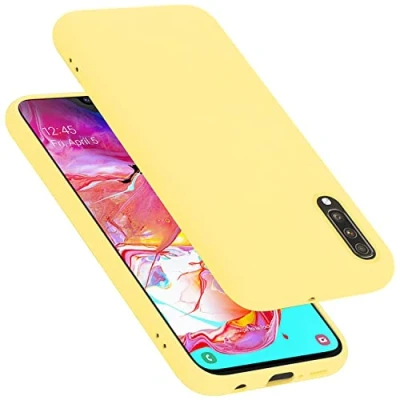 Immagine di Cadorabo Custodia compatibile con Samsung Galaxy A70 / A70s in LIQUID GIALLO Morbida Cover Protettiva Sottile di Silicone TPU Bordo Protezione Ultra Slim Case Antiurto Gel Back Bumper Guscio