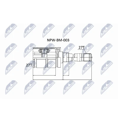 Immagine di NTY NPW BM 003 Kit Giunto Omocinetico Trasmissione automatica Assale anteriore Dx BMW: X5