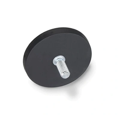 Immagine di Ganter Norm elementi Halte Magnete con gambo filettato e rivestimento in gomma, 1 pezzi, nero, GN 51.3 43 ND SW