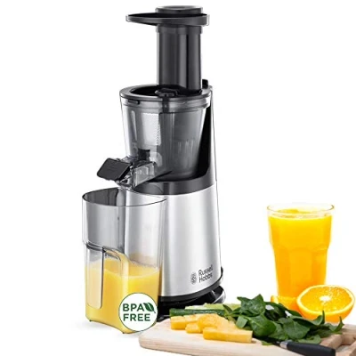 Immagine di Russell Hobbs Estrattore Frutta e verdura Spremiagrumi per frutta, ed erbe aromatiche Acciaio inox, 3 Tipi di setaccio Fine, grossolana congelata,senza BPA, Pressa 25170 56