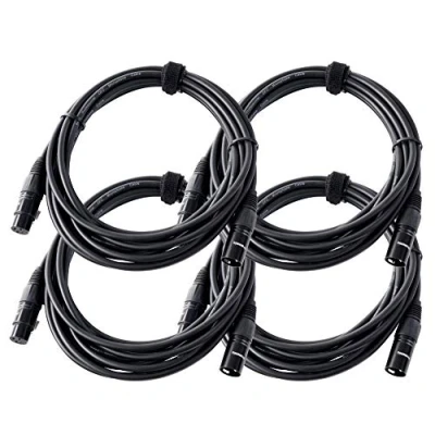 Immagine di Pronomic Stage XFXM 5 Cavo per microfono XLR m nero, Kit con 4 cavi