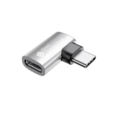 Immagine di Good Connections Adattatore angolare USB 4.0 Gen.3x2 (40 GBit/s, 240 W, 8 K@60 Hz), connettore C™ a presa C™, peso sinistro/destro, argento