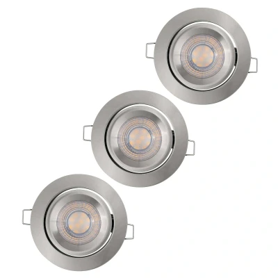 Immagine di LEDVANCE Faretto da incasso a LED, apparecchio per interni, bianco caldo, dimmerabile in continuo tramite interruttore parete, grigio, spot set ADJ Simpe DIM