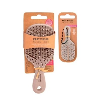 Immagine di Beter Spazzola per capelli anti strappi Natural Fiber MINI + Charm mini, districante, nodi e rottura, ecologica