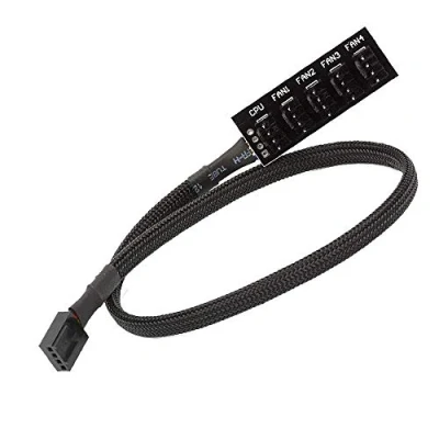Immagine di Mozzo ventola PWM a 4 pin, connettore pin per CPU, hub PC, splitter cavo di alimentazione pin/3 adattatore rivestito raffreddamento desktop da 12 V