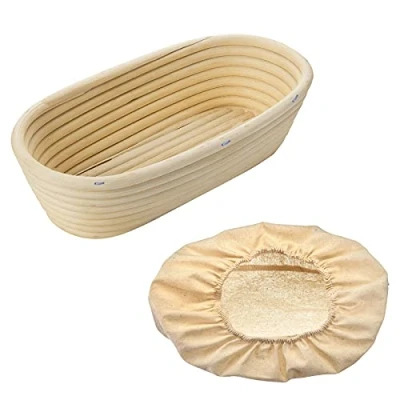 Immagine di Westmark 3204227B Set di 1 cubi per fermentazione, ovali + rivestimento, in canna/cotone, beige chiaro/beige
