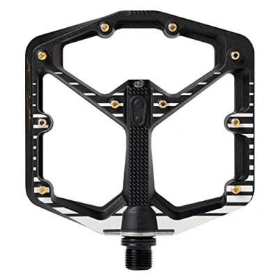 Immagine di Crankbrothers Timbro 7 grandi pedali per mountain bike Fabio Wibmer Signature Edition nero e bianco MTB Enduro Trail BMX Coppia di piatti (perni regolabili inclusi)
