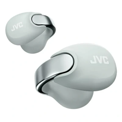 Immagine di JVC Nearphones HA NP1T H, Cuffie in stile Earcuff con archetto lucido, vestibilità comoda, connessione multipoint, Bluetooth 5.3, autonomia di 24 ore, compatibili app Grigio Ghiaccio