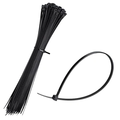 Immagine di mumbi Fascette stringicavo nere 200 mm x 3,6 mm, resistenti ai raggi UV, protezione antincendio UL 94 V2, set da 100 pezzi