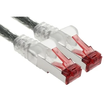Immagine di 1aTTack.de 1x cavo patch CAT6 da 5 m S/FTP schermatura PIMF CAT.6 di rete RJ45 Ethernet DSL router LAN switch modem pannello trasparente 1 pezzo