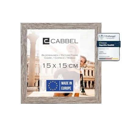 Immagine di CABBEL cornice 15x15 cm, Rovere scuro, robusta in legno MDF, plexiglass infrangibile, da appendere e