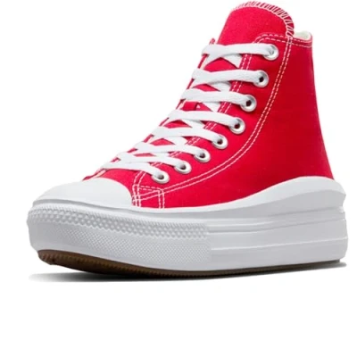 Immagine di Converse Chuck Taylor ALL STAR MOVE Sneakers alte, Donna, Taglia: 37, Red/white Tessuto