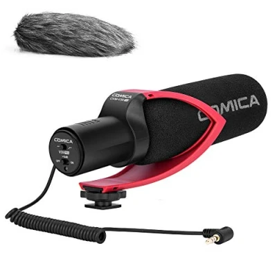 Immagine di CVM V30PRO R Super Cardioide Shotgun Camera Microfono video a Condensatore Mic per Sony Nikon Canon Panasonic Fuji Olympus DSLR Fotocamera/Videocamera/Camcorder(con Windmuff)