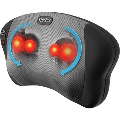 Immagine di HoMedics Cuscino Massaggiante Shiatsu, Massaggiatore Cervicale Elettrico Multiuso, con Funzione di Riscaldamento per Rilassare Collo, Spalle, Schiena, Zona Lombare e Gambe, Nero