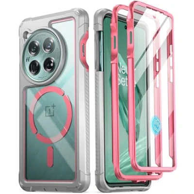 Immagine di Poetic Guardian custodia compatibile con OnePlus 12 5G (2024), pellicola protettiva integrata 【Funziona ID impronte digitali】, integrale ibrida antiurto robusta, trasparente,