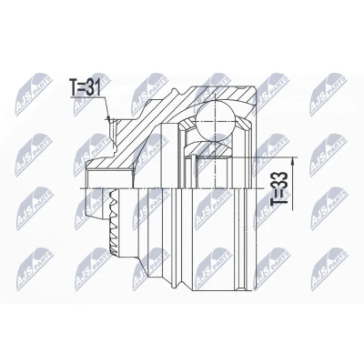 Immagine di NTY NPZ BM 025 Kit Giunto Omocinetico Cambio manuale a 6 marce Assale anteriore Dx, Sx BMW: 2 Gran Tourer, Active Tourer