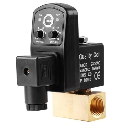 Immagine di G1 / 2 DN15 valvola di scarico temporizzata elettronica automatica, divisa in ottone AC230V 110V per la gestione della condensa del compressore d&#039;aria(230V)