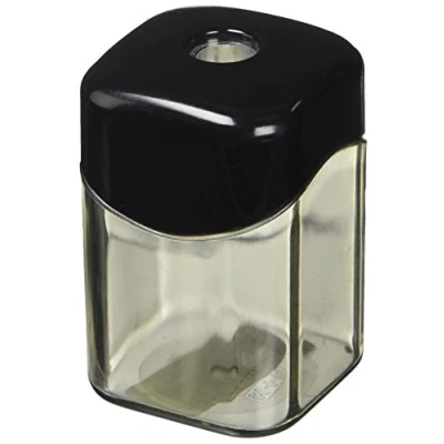 Immagine di M+R 709230000 Temperamatite con contenitore, base quadrata, colore: nero/fumo